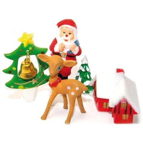 Decorazioni Per Torte Di Natale Abete, Casa, Daina E Babbo Natale - Foto 1