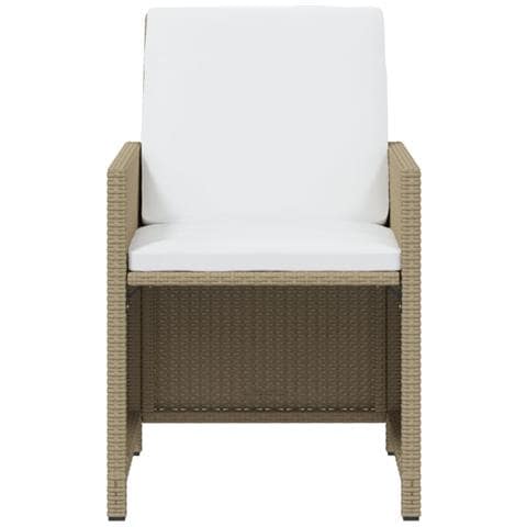 Set Da Pranzo Per Giardino 13pz Con Cuscini In Polyrattan Beige - Foto 9