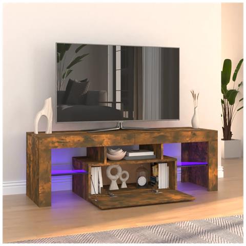 Mobile Porta TV con Luci LED Rovere Fumo 120x35x40 cm - Foto 2