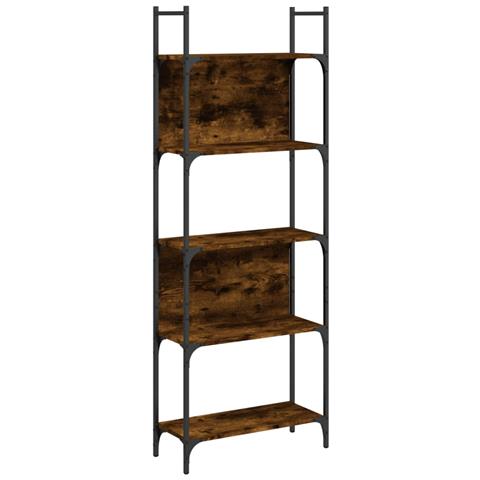 Libreria 5ripiani Rovere Fumo 60,5x24x166,5cm Legno Multistrato - Foto 2
