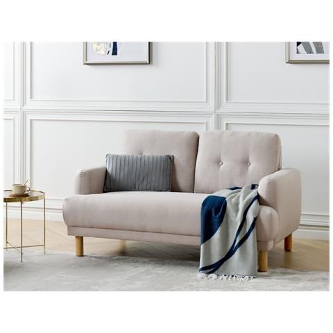 Divano 2 Posti Tuve Tessuto Tortora - Foto 1