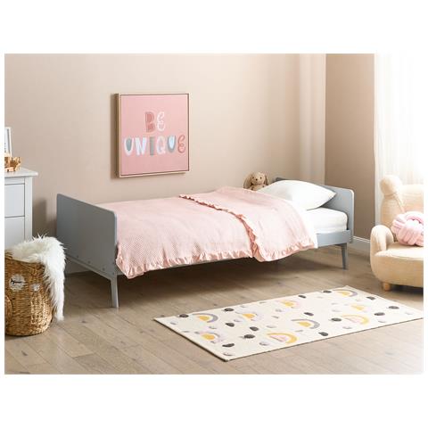 Letto Singolo Legno Grigio 90 X 200 Cm Bonnac - Foto 1