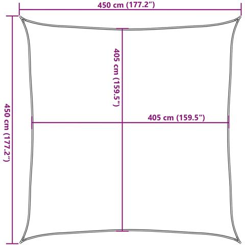 Vela Parasole 160 G /m Quadrata Giallo 4,5x4,5 M In Hdpe - Foto 2