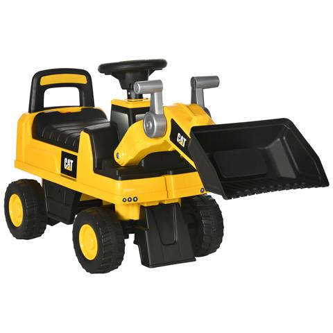 Ruspa Giocattolo Per Bambini 18 E 36 Mesi Con Escavatore E Spazio Portaoggetti, 78x29.5x54 Cm, Giallo E Nero - Foto 1