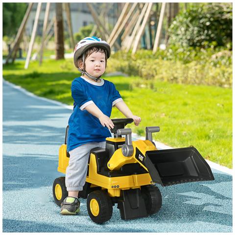 Ruspa Giocattolo Per Bambini 18 E 36 Mesi Con Escavatore E Spazio Portaoggetti, 78x29.5x54 Cm, Giallo E Nero - Foto 6