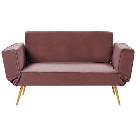 Divano Letto 2 Posti Saarela Velluto Rosa - Foto 2