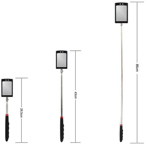 Specchietto Telescopico Ispezione Auto Specchio Testa Snodabile Asta Allungabile - Foto 2