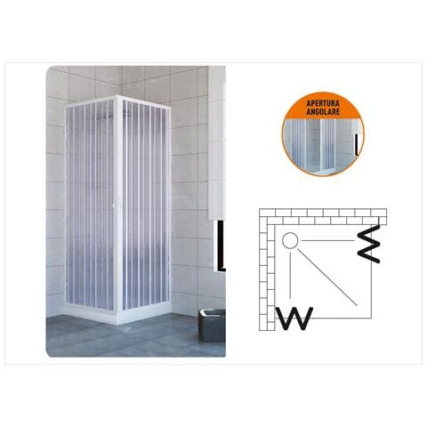 Box Doccia In Pvc Angolare Con Apertura A Soffietto 80 X 120 Modello Balena - Foto 4