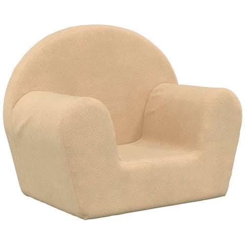 Divano Per Bambini Crema In Morbido Peluche - Foto 2