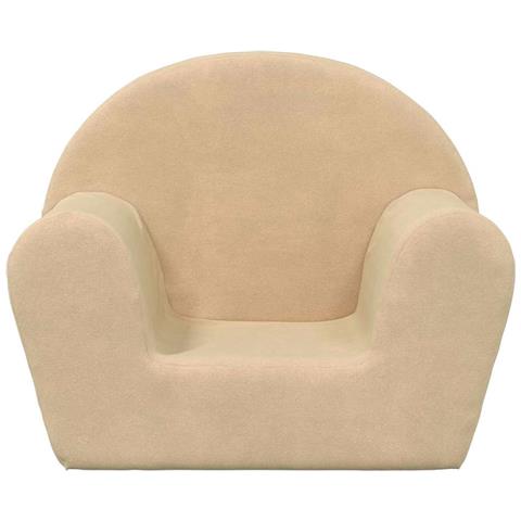 Divano Per Bambini Crema In Morbido Peluche - Foto 3