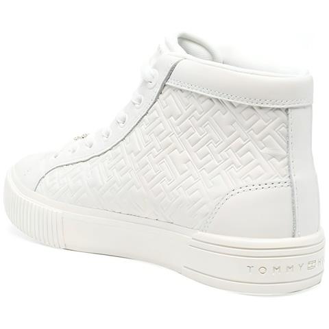 Th Monogram Sneaker High Sneakers Pelle Scarpe Donna Beige Eu 36, Fw0fw06856 Ybl - Foto 3