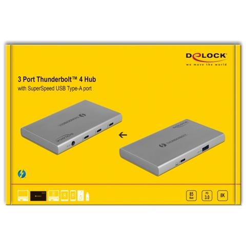 Thunderbolt 4 Hub 3 porte con porta SuperSpeed USB 10 Gbps Tipo-A aggiuntiva - 8K - Foto 4