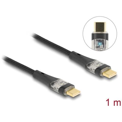 Cavo dati e ricarica rapida USB 2.0 Cavo USB Type-C maschio-maschio trasparente PD 3.0 da 100 W 1 m - Foto 2