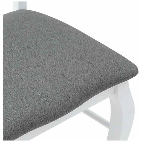 Sedie Da Pranzo Con Cuscini 2 Pz Bianco Legno Massello Di Hevea - Foto 2