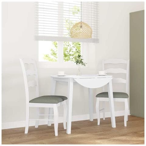 Sedie Da Pranzo Con Cuscini 2 Pz Bianco Legno Massello Di Hevea - Foto 10