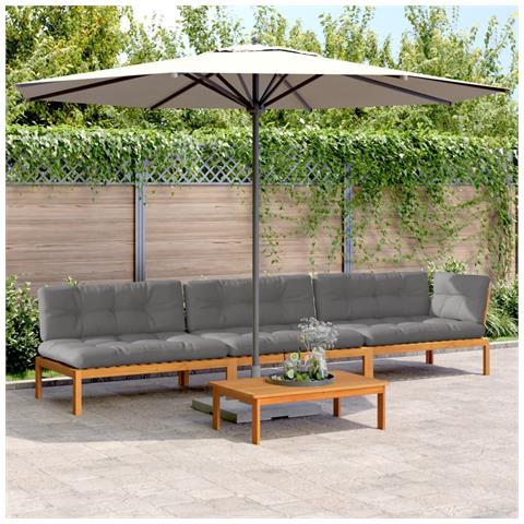 Set Divani Pallet Giardino 4pz Cuscini Legno Massello Acacia - Foto 1