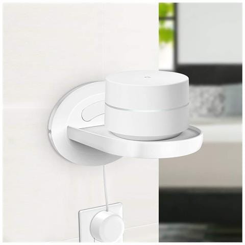 Supporto Da Parete Per Altoparlanti Intelligenti Amazon Echo Dot /spot E Google Home /mini Con Raccoglicavi 15x5x12 Cm. Colore Bianco - Foto 2