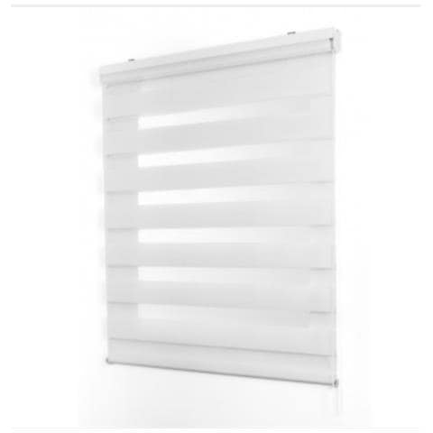 Duolux - Tenda A Rullo Semifiltrante Con Frange Trasparenti Colore Bianco - 120x180cm - Foto 1