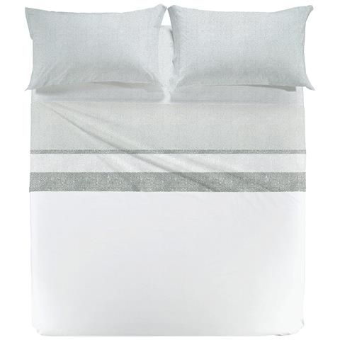 Completo Lenzuola Nevada In Cotone Colore Grigio Misura Singolo - Foto 2