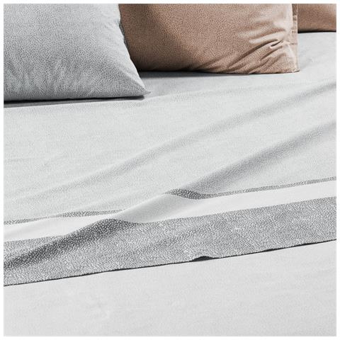 Completo Lenzuola Nevada In Cotone Colore Grigio Misura Singolo - Foto 3