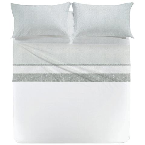 Completo Lenzuola Nevada In Cotone Colore Grigio Misura Singolo - Foto 1