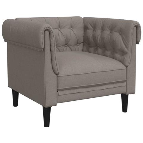 Poltrona Chesterfield Tortora in Tessuto - Foto 1