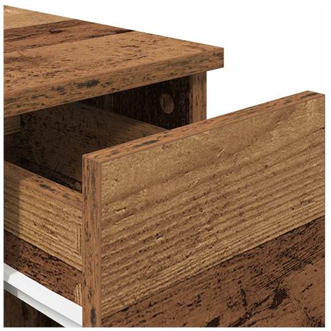 Comodini con Cassetto 2 pz in Legno Antico 20x36x60 cm - Foto 9