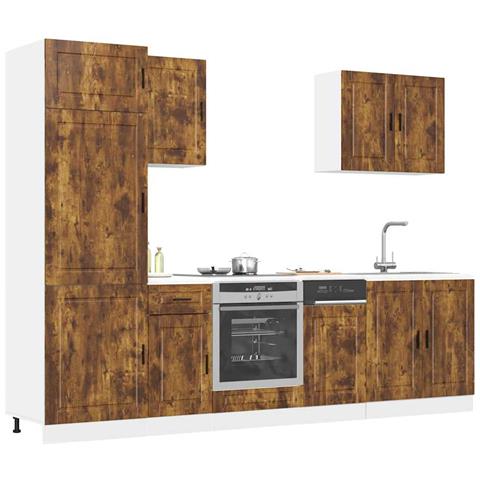 Set Mobili da Cucina 7 pz Kalmar Rovere Fumo Legno Multistrato - Foto 2