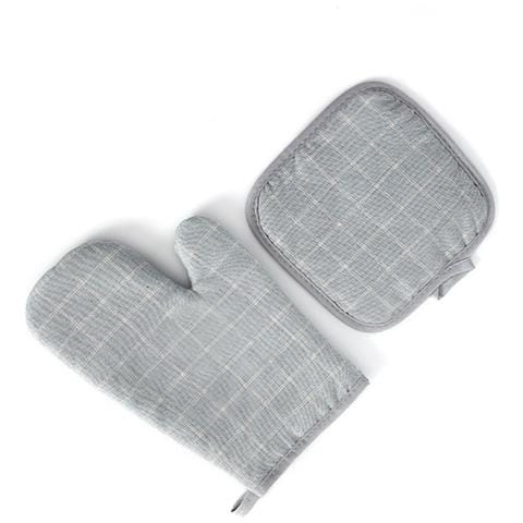 Set Di Guanti E Presine Per Forno A Microonde Da Cucina - Protezione Termica Blue - Foto 4