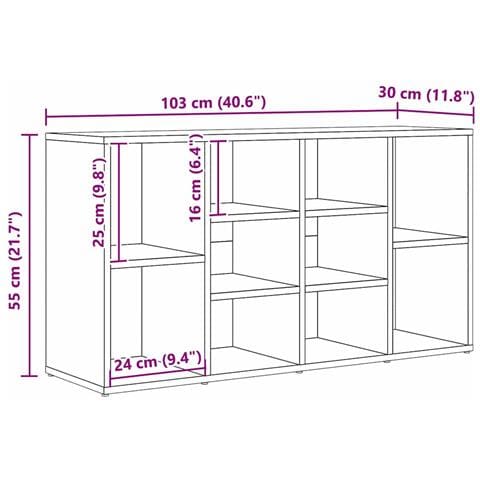 Panca per scarpe con lo scaffale Rovere nero 103 x 30 x 54.5 cm - Foto 9