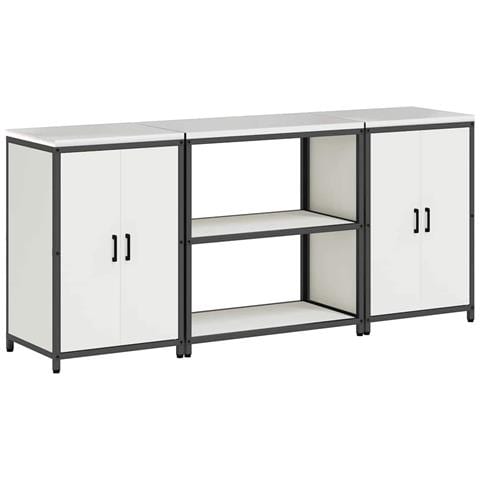 Set di Stoccaggio per Cucina 3 pcs Bianco 210 x 50 x 92 cm - Foto 1