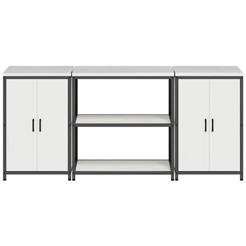 Set di Stoccaggio per Cucina 3 pcs Bianco 210 x 50 x 92 cm - Foto 8