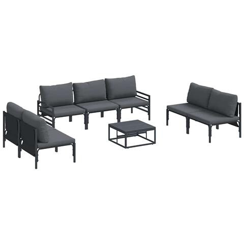 Set Divano da Giardino 8 pcs Antracite Acciaio - Foto 1