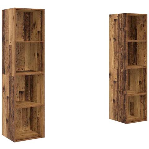 Mobile TV 2 pcs Marrone 37 x 37 x 142.5 cm Legno multistrato - Foto 1