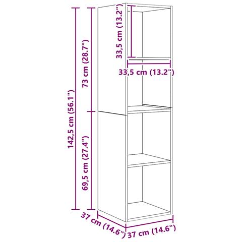 Mobile TV 2 pcs Marrone 37 x 37 x 142.5 cm Legno multistrato - Foto 9