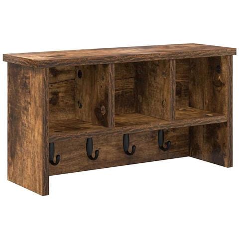 Appendiabiti a muro con lo scaffale Rovere fumo 50 x 16 x 26 cm - Foto 1