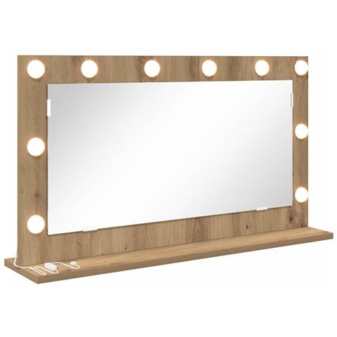 Specchio da Vanità Rovere artigianale 80 x 45 x 18 cm - Foto 1