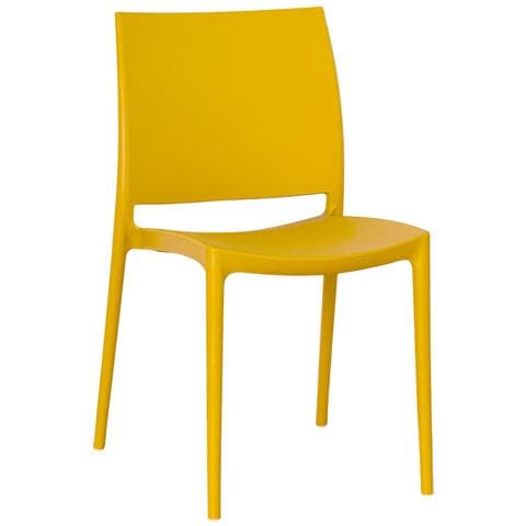 Sedia Da Sala Da Pranzo Altea In Plastica Giallo Senape Chiaro Modello Comfort - Foto 2