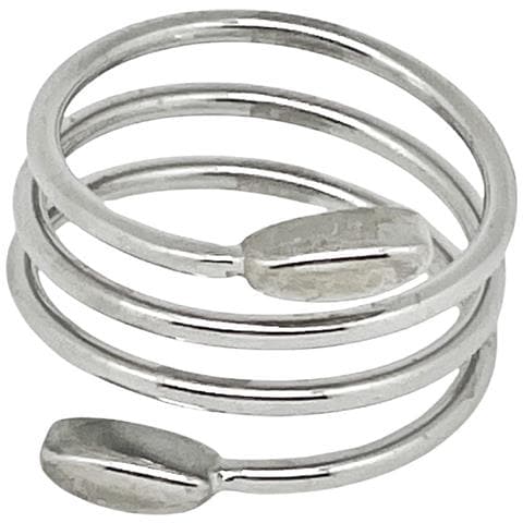 Anello Regolabile A Tripla Spirale Placcato Argento. Acciaio - Foto 1