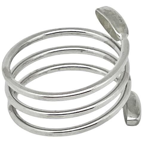 Anello Regolabile A Tripla Spirale Placcato Argento. Acciaio - Foto 2