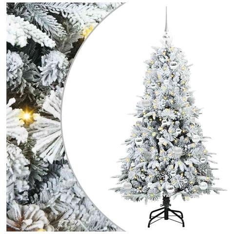 Albero di Natale Artificiale con Rami Pieghevoli Bianco 150 cm - Foto 1