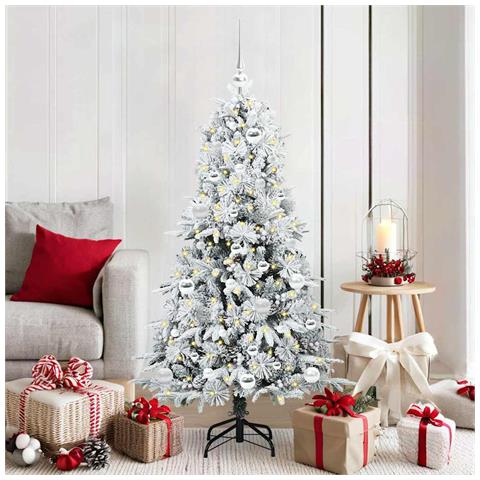 Albero di Natale Artificiale con Rami Pieghevoli Bianco 150 cm - Foto 2