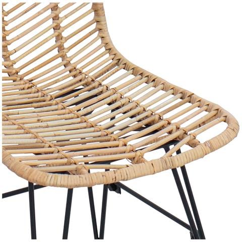 Sedia da Bar 2 pcs Naturale 44,5 x 53 x 111 cm Rattan e Ferro - Foto 9