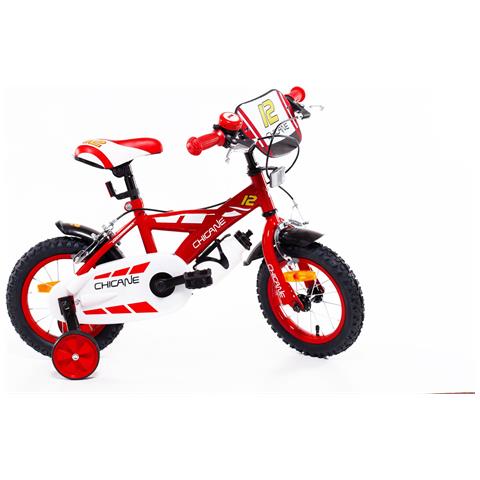 Sch Chicane 12'' - Bicicletta Per Bambini (3-5 Anni), Ruote 12'', Telaio Acciaio, Con Accessori - Colore Rosso - Foto 1