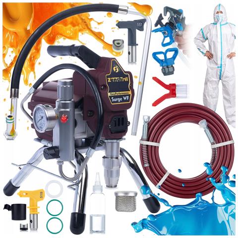 Agitatore Per Verniciatura Zenthril Surge Wf 1800w 20mpa 0,019"" 2l /min - Set Easyperformance Con Tuta Protettiva E Accessori - Foto 1