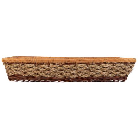 Vassoio Rettangolare In Corda Intrecciata Marrone 60x50x10h - Foto 2