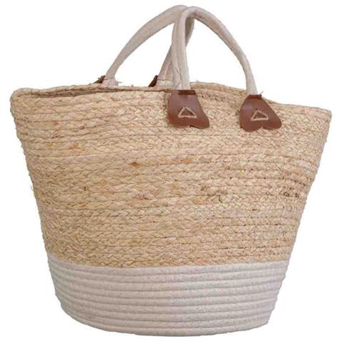 Navicella In Fibra Naturale Intrecciata A Mano Marrone 33x33x29/40h - Foto 2