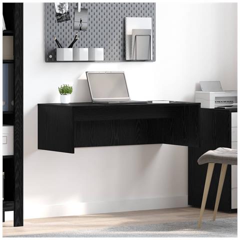 Scrivania a parete Rovere Nero 100 x 45 x 30 cm - Foto 2