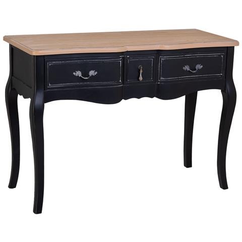 Console In Legno Laccato Nero Invecchiato Con 3 Cassetti 115x50x80h Cm - Foto 1