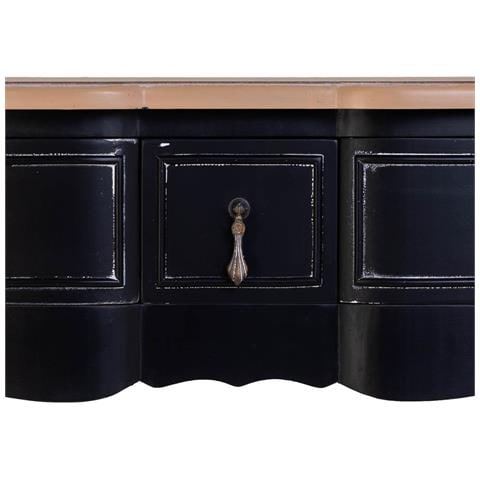 Console In Legno Laccato Nero Invecchiato Con 3 Cassetti 115x50x80h Cm - Foto 8